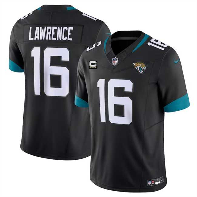 Men & Women & Youth Jacksonville Jaguars #16 Trevor Lawrence Black With 4-Star C Patch Vapor Untouchable Limited Stitched Jersey